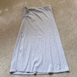 Aerie Light Gray Drawstring Maxi Skirt
